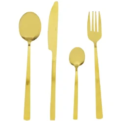Gifi Ménagère 16 couverts inox doré| Vaisselle Et Accessoires De Table