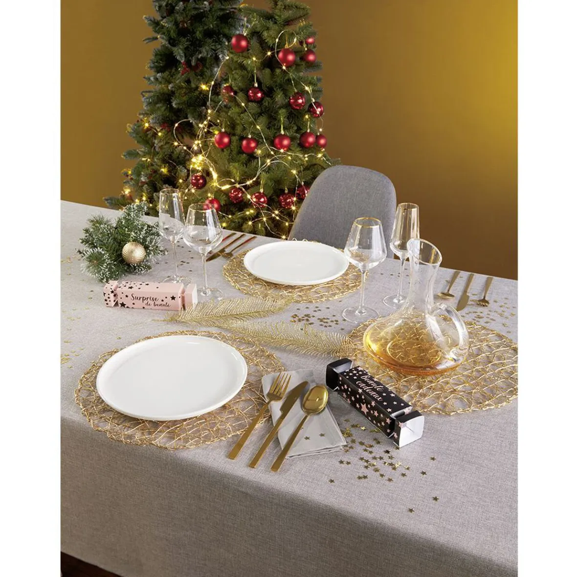 Gifi Ménagère 16 couverts inox doré| Vaisselle Et Accessoires De Table
