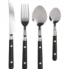 Gifi Ménagère 16 pièces inox manche plastique noir| Vaisselle Et Accessoires De Table