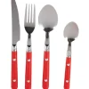 Gifi Ménagère 16 pièces inox manche plastique rouge| Vaisselle Et Accessoires De Table