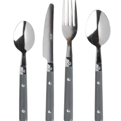Gifi Ménagère 16 pièces inox manche plastique gris| Vaisselle Et Accessoires De Table