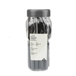 Gifi Ménagère 24 pièces inox manche antidérapant soft touch gris| Vaisselle Et Accessoires De Table