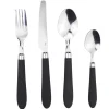 Gifi Ménagère 24 pièces inox manche antidérapant soft touch noir| Vaisselle Et Accessoires De Table