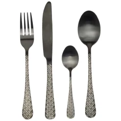 Gifi Ménagère 16 pièces inox noir| Vaisselle Et Accessoires De Table