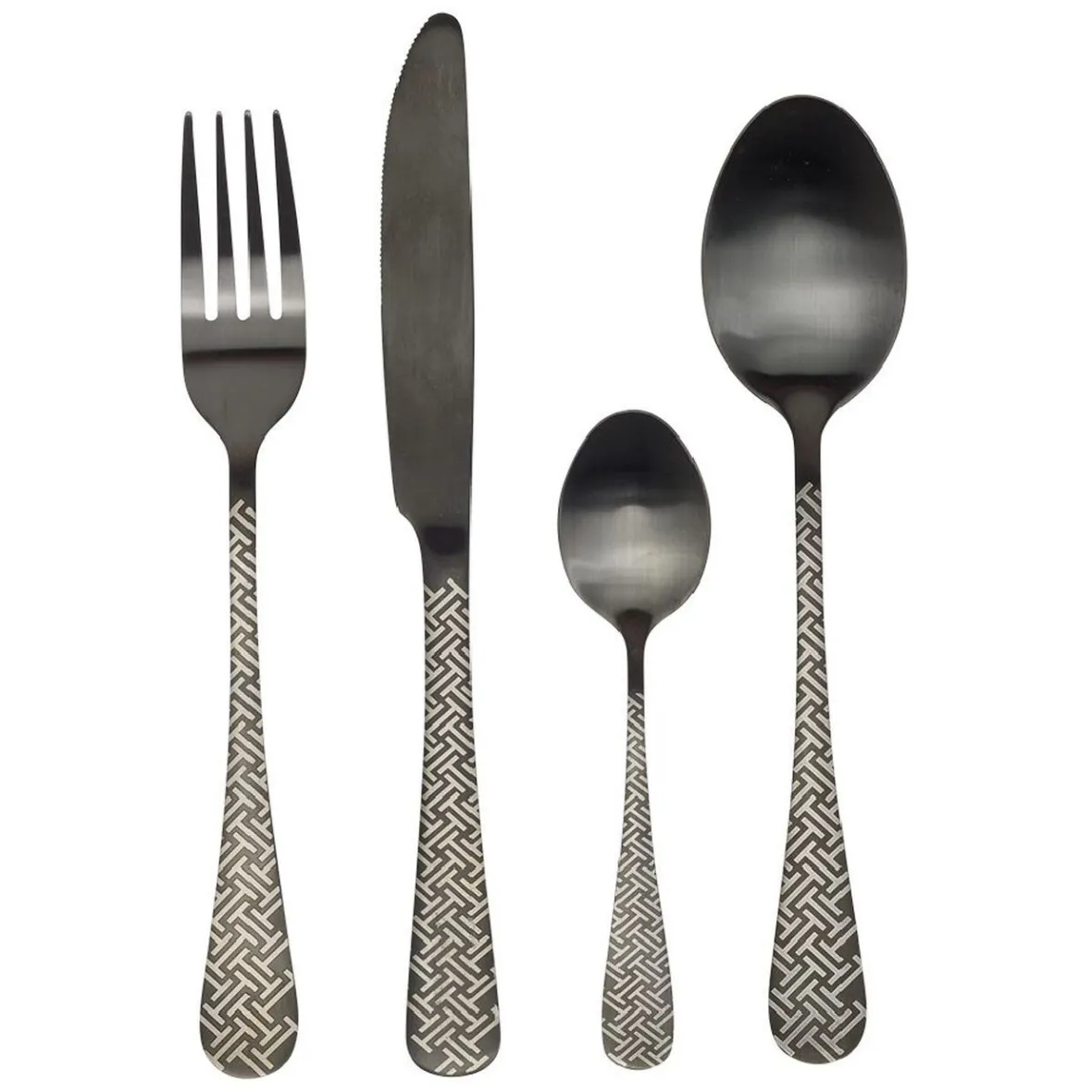 Gifi Ménagère 16 pièces inox noir| Vaisselle Et Accessoires De Table