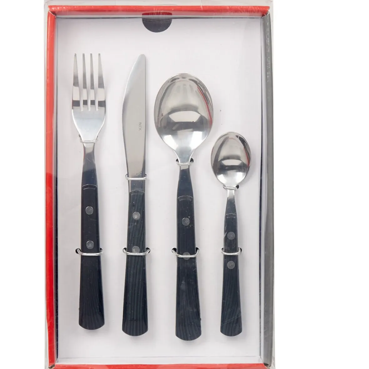 Vaisselle Et Accessoires De Table<Gifi Ménagère 16 pièces manche effet bois noir