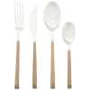 Gifi Ménagère 16 pièces manche imitation bois pour 4 personnes| Vaisselle Et Accessoires De Table
