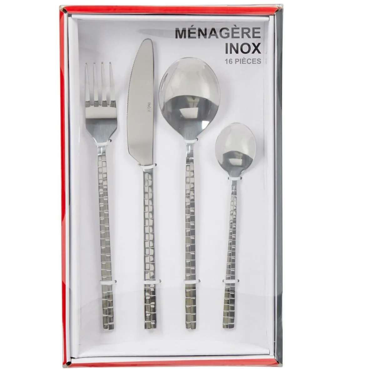 Vaisselle Et Accessoires De Table<Gifi Ménagère 16 pièces manche motif damassé