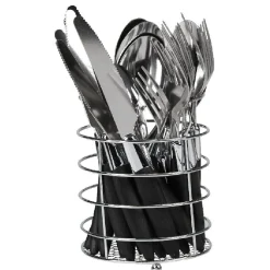 Vaisselle Et Accessoires De Table<Gifi Ménagère 24 pièces noir