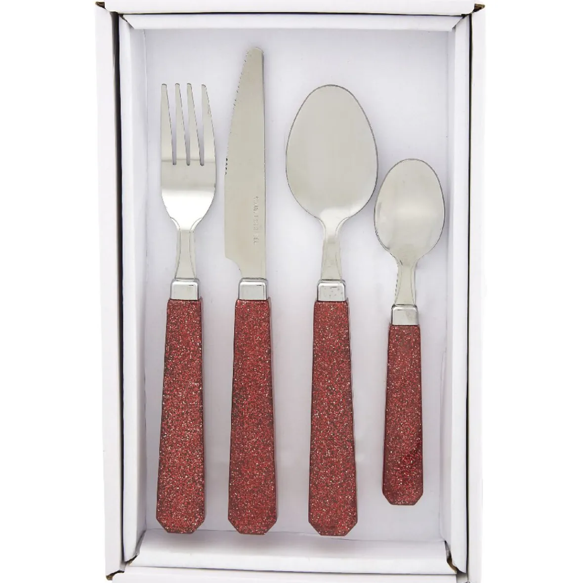 Gifi Ménagère 24 pièces paillettes rouge| Vaisselle Et Accessoires De Table