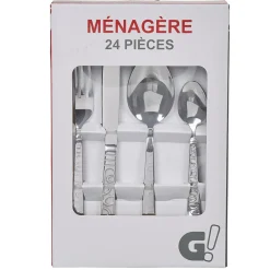 Vaisselle Et Accessoires De Table<Gifi Ménagère 24 pièces strilles en relief