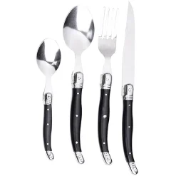Gifi Ménagère inox manche gris 24 pièces| Vaisselle Et Accessoires De Table