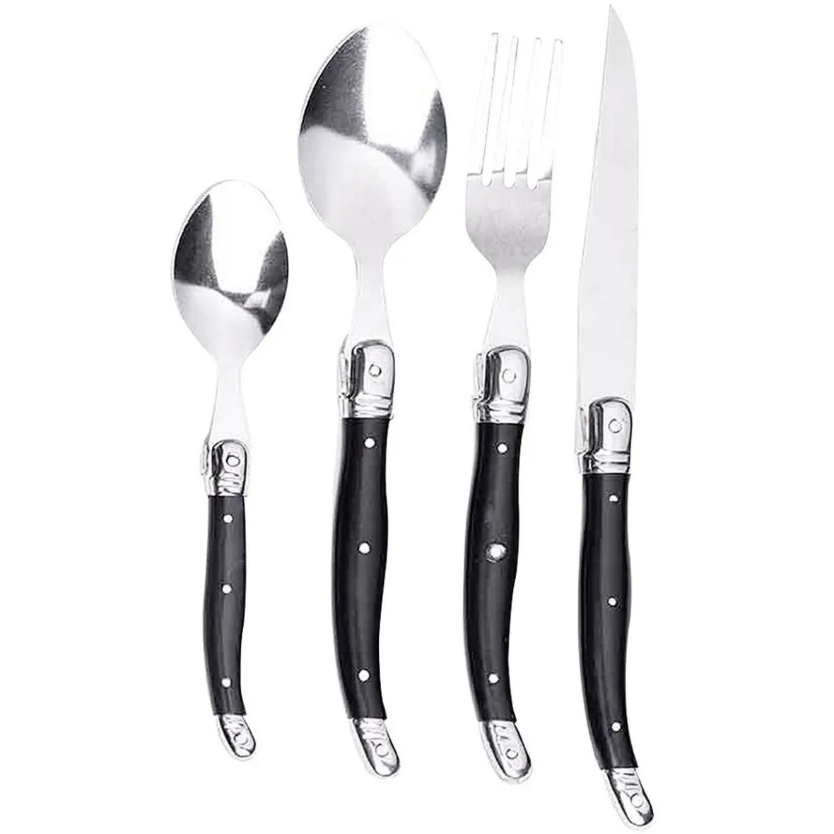 Gifi Ménagère inox manche gris 24 pièces| Vaisselle Et Accessoires De Table
