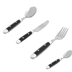 Vaisselle Et Accessoires De Table<Gifi Ménagère noir et argent Bastille 24 pièces