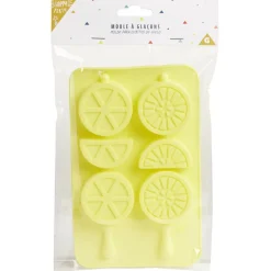 Gifi Moule à glaçon brochette forme citron-silicone jaune 18,3x11,4xH1,5cm| Vaisselle Et Accessoires De Table