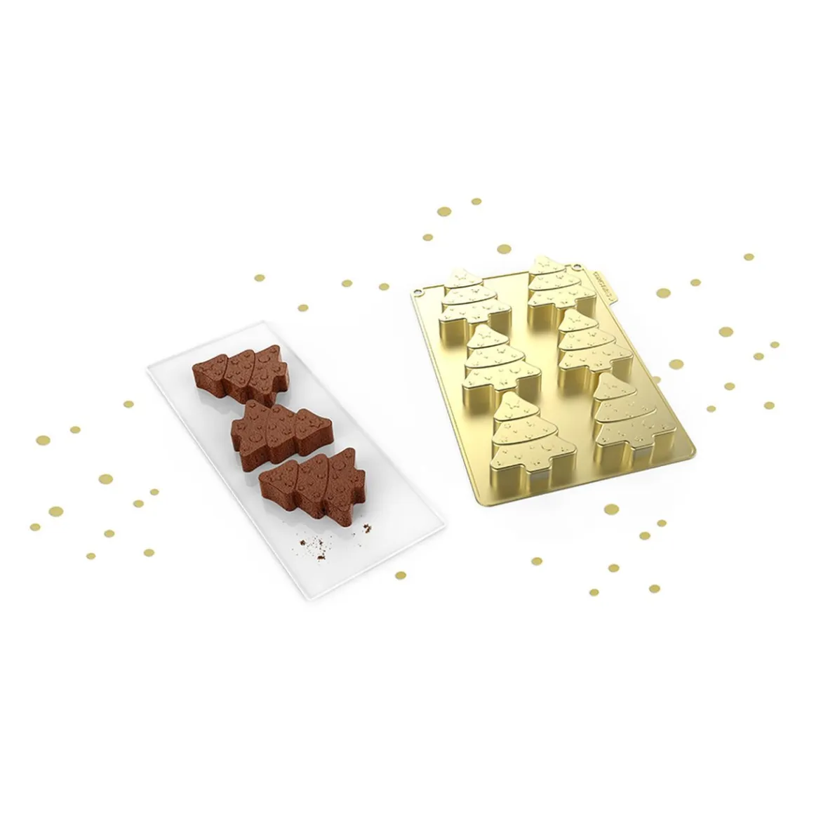 Cuisson<Gifi Moule à gâteau forme sapin de Noël x 6 en silicone