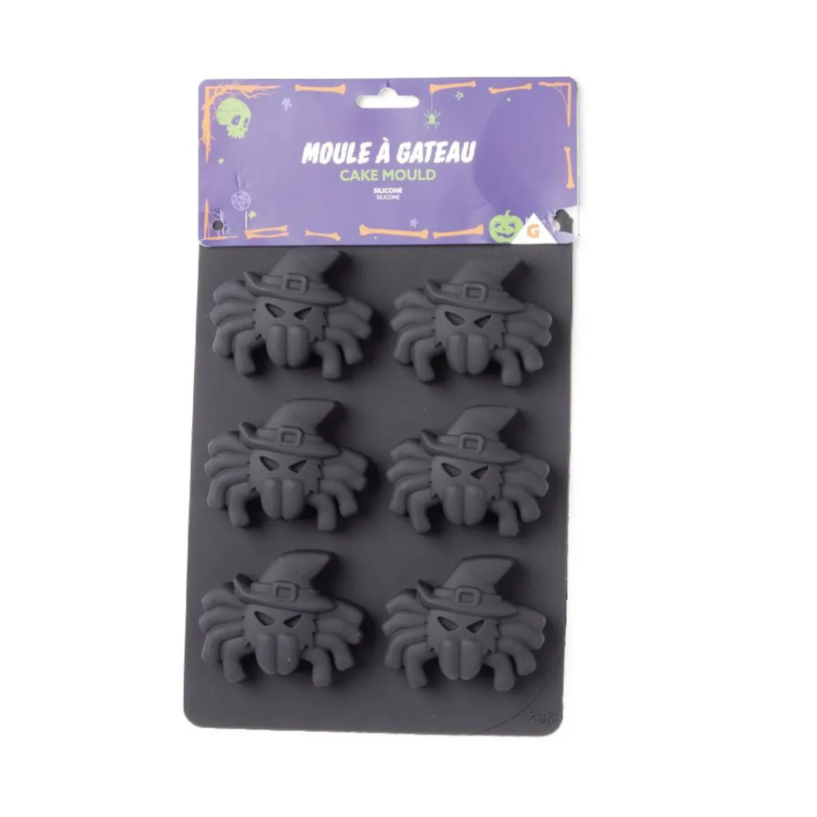 Cuisson<Gifi Moule à gâteau Halloween silicone forme araignée 27x18xH3cm