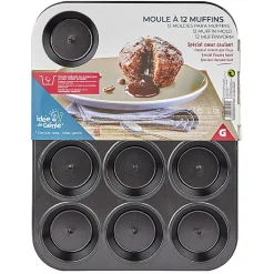 Cuisson<Gifi Moule à muffin coeur coulant en métal x12