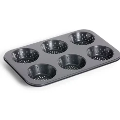 Cuisson<Gifi Moule à muffin perforé acier noir 33,6x22xH3cm