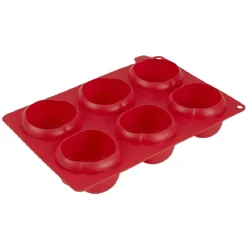 Cuisson<Gifi Moule silicone rouge 6 minis roses 3D