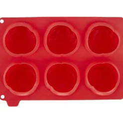 Cuisson<Gifi Moule silicone rouge 6 minis roses 3D