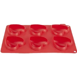Cuisson<Gifi Moule silicone rouge 6 minis coeurs 3D