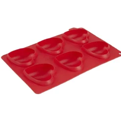 Cuisson<Gifi Moule silicone rouge 6 minis coeurs 3D