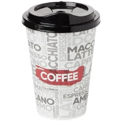 Vaisselle Et Accessoires De Table<Gifi Mug à motifs couvercle noir 500ml - plastique Ø9xH14cm