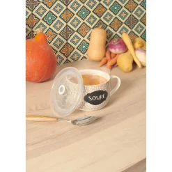 Gifi Mug à soupe et son couvercle| Vaisselle Et Accessoires De Table