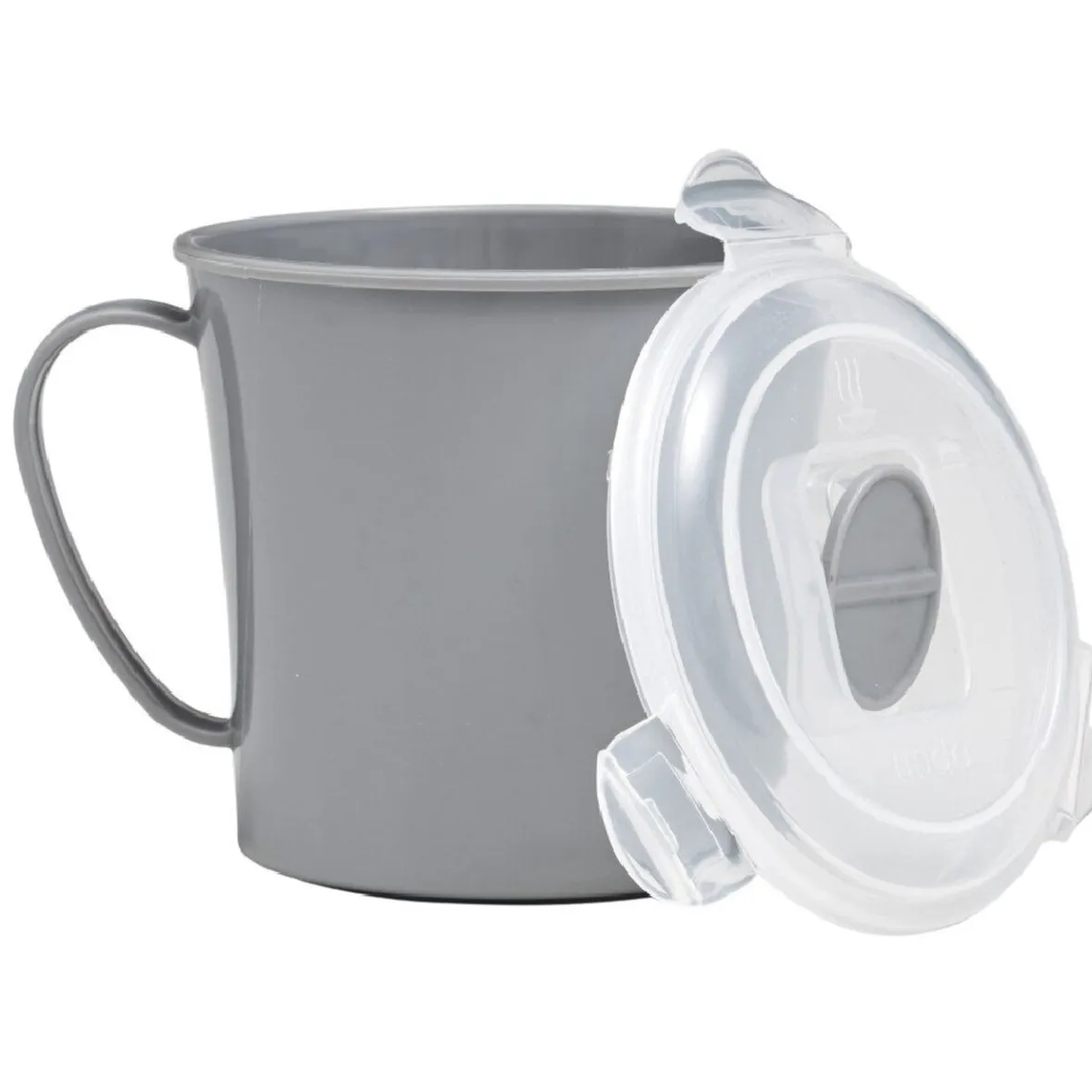 Gifi Mug à soupe micro-ondes gris| Vaisselle Et Accessoires De Table