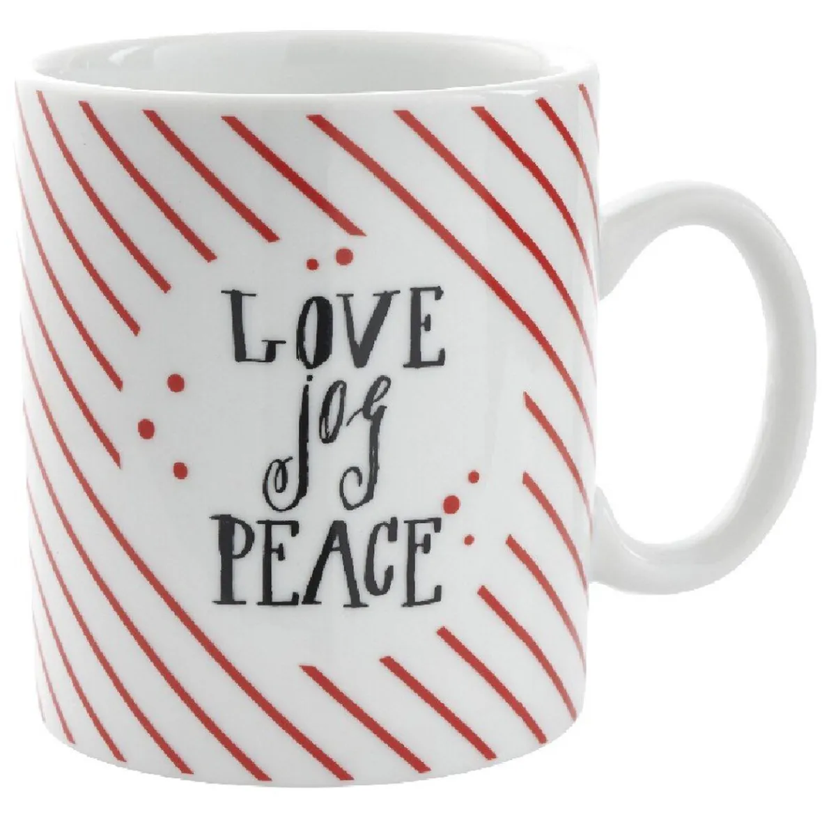 Gifi Mug avec boule à thé Love Jog Peace blanc rayure rouge 35 cl| Vaisselle Et Accessoires De Table