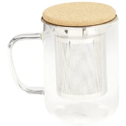 Vaisselle Et Accessoires De Table<Gifi Mug avec infuseur en inox verre et couvercle en bambou