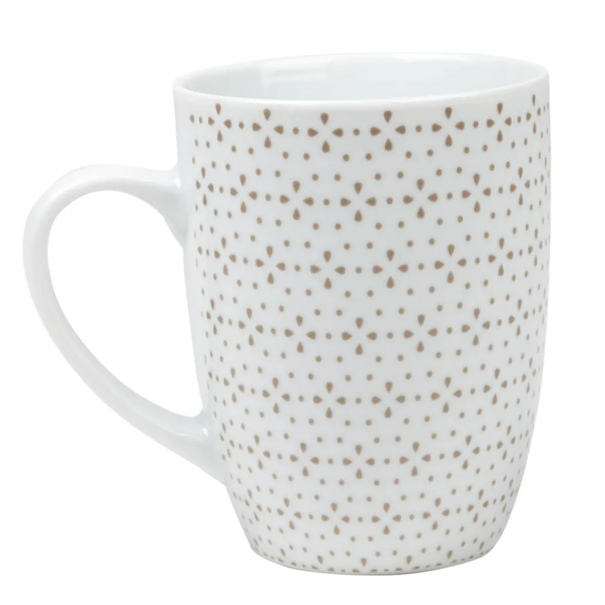 Gifi Mug blanc à motif taupe| Vaisselle Et Accessoires De Table