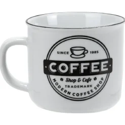 Gifi Mug blanc et noir coffee shop Bakery| Vaisselle Et Accessoires De Table
