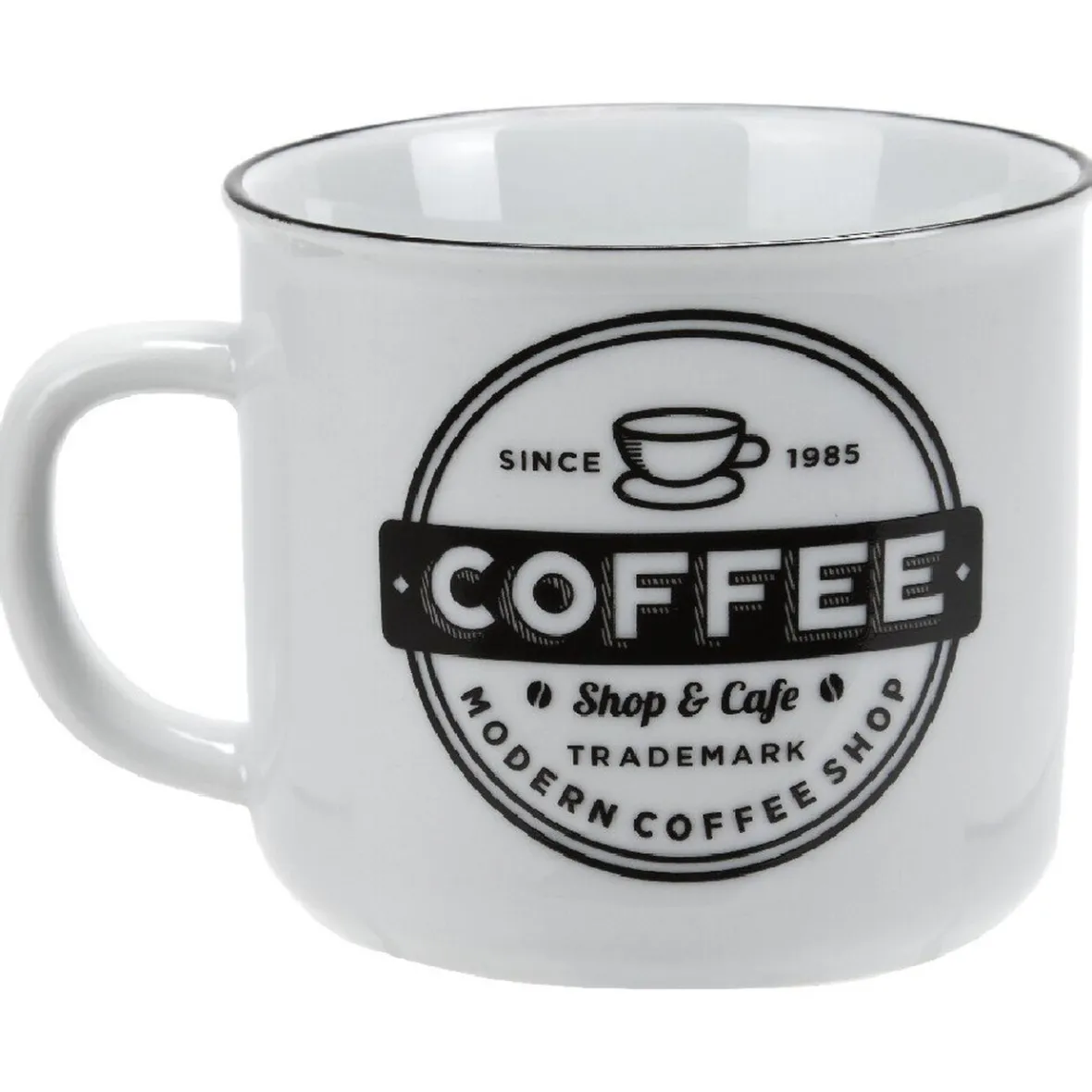 Gifi Mug blanc et noir coffee shop Bakery| Vaisselle Et Accessoires De Table