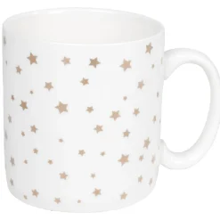 Gifi Mug blanc motifs étoiles dorées| Vaisselle Et Accessoires De Table