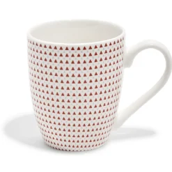 Gifi Mug blanc triangles rouges| Vaisselle Et Accessoires De Table
