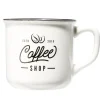 Vaisselle Et Accessoires De Table<Gifi Mug café en porcelaine effet email blanc bord noir Coffee shop 33cl H8,5cm