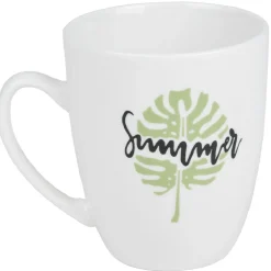 Gifi Mug de couleur banche avec designs Fun| Vaisselle Et Accessoires De Table