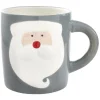 Gifi Mug de Noël gris motif relief père Noël blanc 37 cl| Vaisselle Et Accessoires De Table