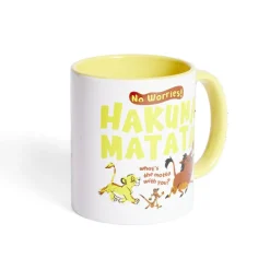Gifi Mug Disney Le Roi Lion Hakuna Matata blanc et jaune 315ml| Vaisselle Et Accessoires De Table