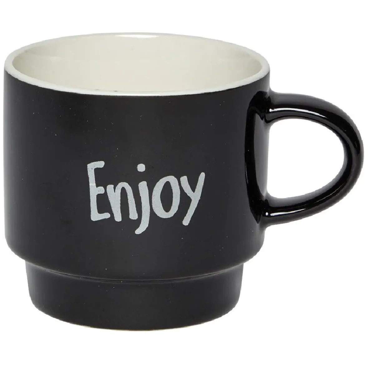 Gifi Mug en faïence avec support en métal x4| Vaisselle Et Accessoires De Table