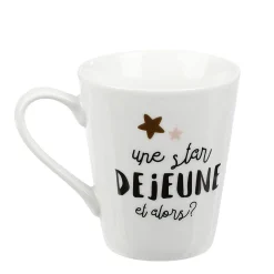 Gifi Mug en porcelaine Déjeuner de Star 27cl| Vaisselle Et Accessoires De Table