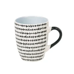 Gifi Mug en porcelaine motif graphique noir blanc 33 cl| Vaisselle Et Accessoires De Table