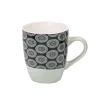 Gifi Mug en porcelaine motif rosace noir blanc 33 cl| Vaisselle Et Accessoires De Table