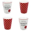 Gifi Mug en porcelaine rouge pois blanc 20 cl x4| Vaisselle Et Accessoires De Table