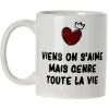 Gifi Mug imprimé message humour amour sucre ou rosé| Vaisselle Et Accessoires De Table