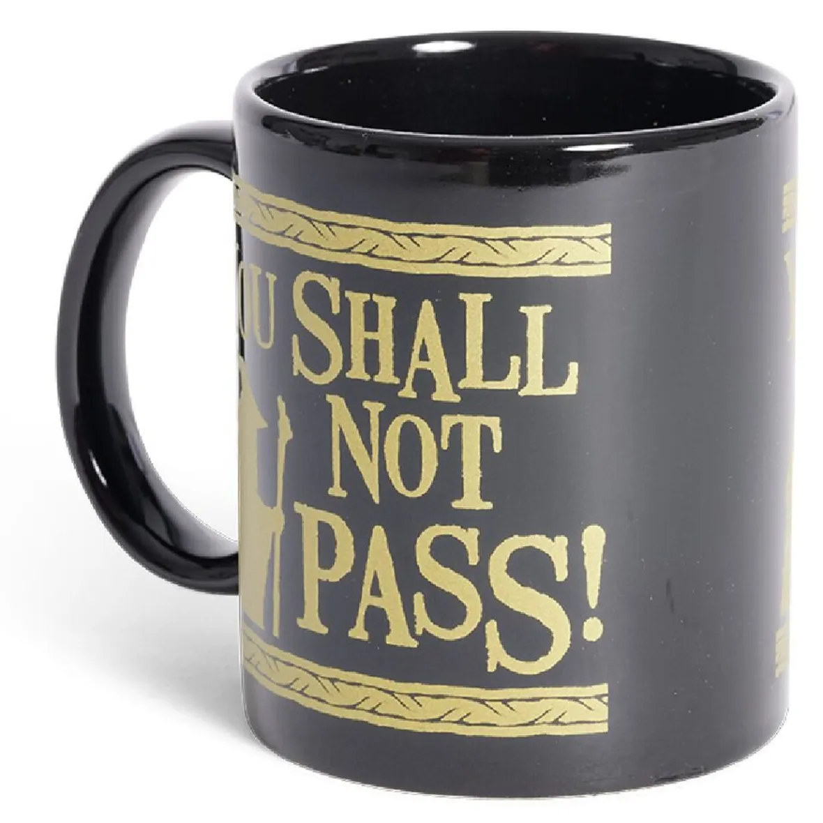 Gifi Mug Le Seigneur des Anneaux Vous ne passerez pas noir et doré 315ml| Vaisselle Et Accessoires De Table
