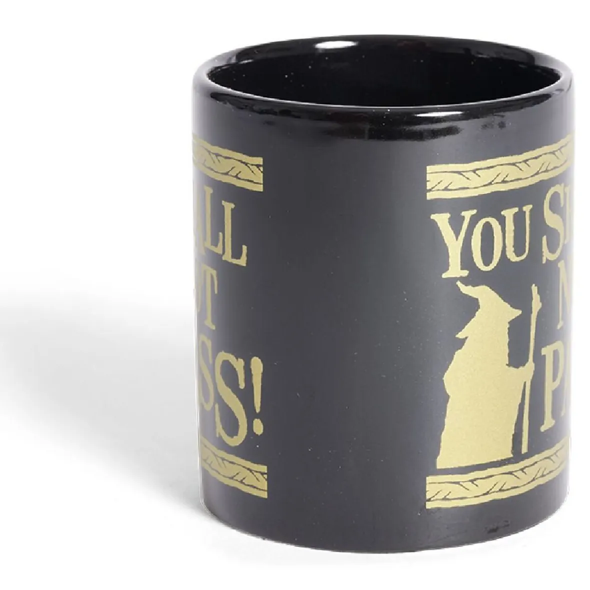 Gifi Mug Le Seigneur des Anneaux Vous ne passerez pas noir et doré 315ml| Vaisselle Et Accessoires De Table