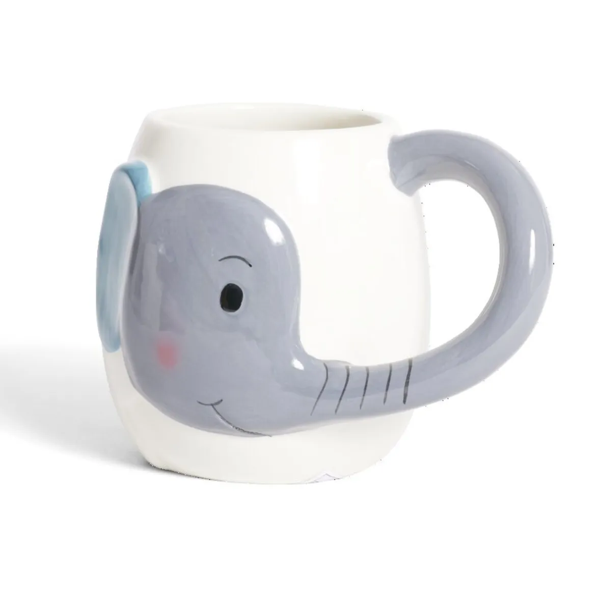 Vaisselle Et Accessoires De Table<Gifi Mug éléphant dolomite blanc et gris Ø10xH10cm